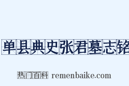 单县典史张君墓志铭是什么意思的图片